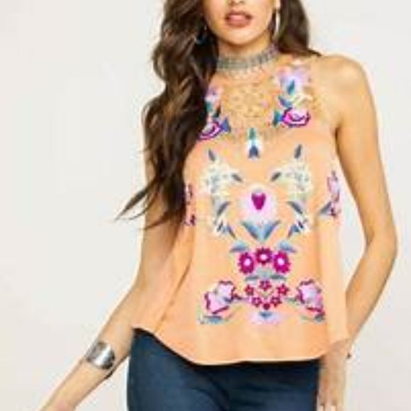 Free People Flower Power Embroidered Tank - Picture 11 of 12